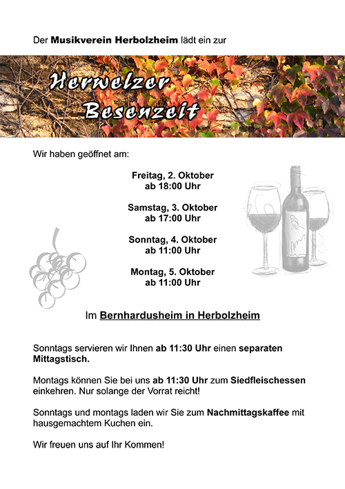 Herwelzer Besenzeit 2015 Herwelzer Besenzeit 2015